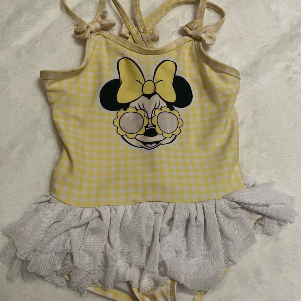 Disney Minnie Mouse Yellow Plaid Swimsuit
